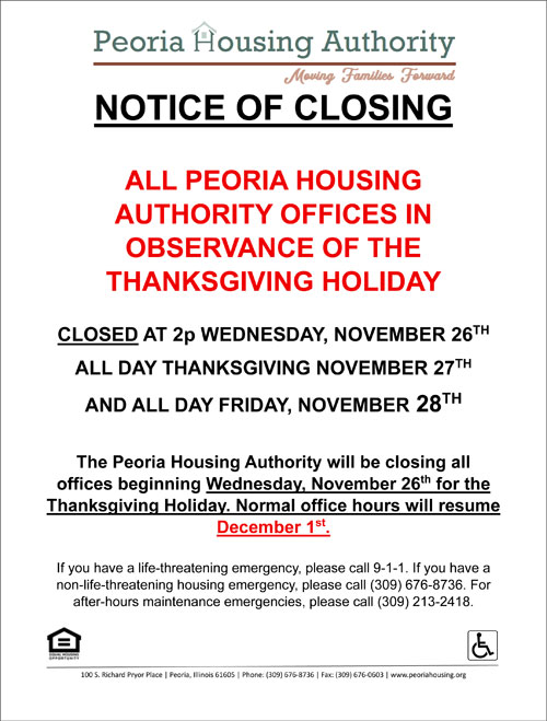 Thanksgiving Office Hours and Closure Notice