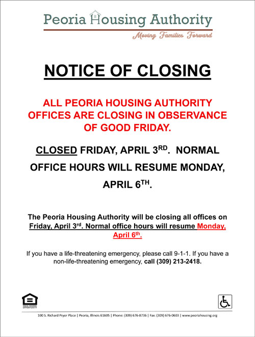 Office Closed Friday April 3, 2026